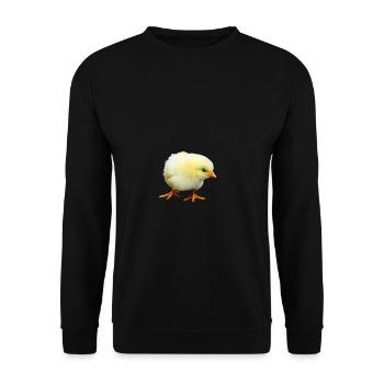 Kücken Huhn - Unisex Pullover - Schwarz - Vorne - Alina (178cm) & Michal (187cm)