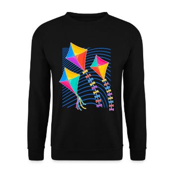 Kite flying kite kite kite kids gift - Unisex Sweatshirt - black - Front - Alina (178cm) & Michal (187cm)