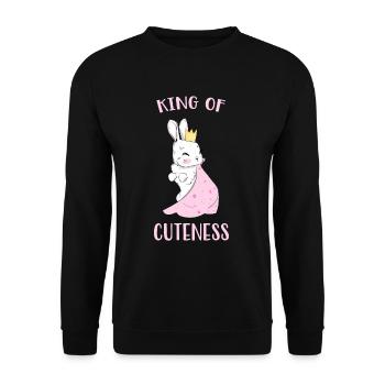 Cute funny rabbit cute animal - Unisex Sweatshirt - black - Front - Alina (178cm) & Michal (187cm)