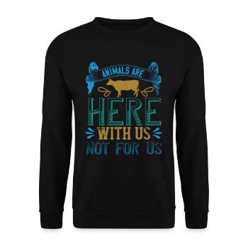 Veganer Spruch - Geschenk für Veganer - Unisex Pullover - Schwarz - Vorne - Alina (178cm) & Michal (187cm)