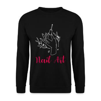 Nail Art Nail Designer cadeau pour les salons de manucure - Sweat-shirt Unisexe - noir - Devant - Alina (178cm) & Michal (187cm)