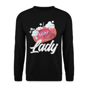 Seife machen Frau - Unisex Pullover - Schwarz - Vorne - Alina (178cm) & Michal (187cm)