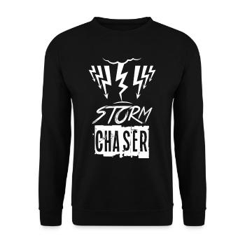 Storm Chaser gift for lightning & thunder friends - Unisex Sweatshirt - black - Front - Alina (178cm) & Michal (187cm)