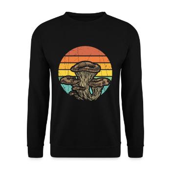 Mushrooms Friends Gift Forest Find & collect mushrooms - Unisex Sweatshirt - black - Front - Alina (178cm) & Michal (187cm)