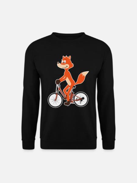 Lustiger Fuchs auf den Fahrrad - Unisex Pullover - Schwarz
