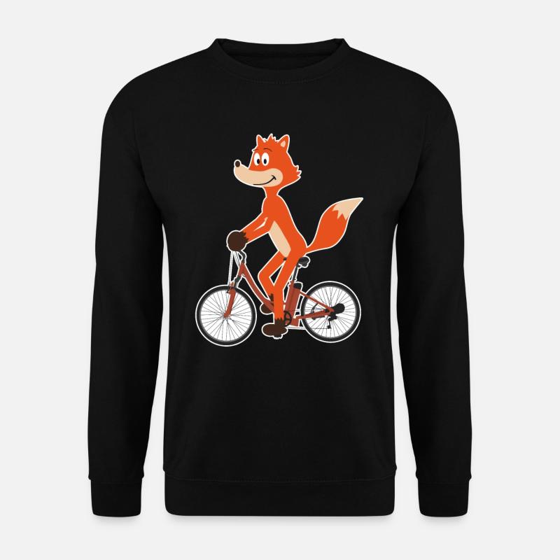 Funny fox on the bike - Unisex Sweatshirt - black