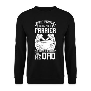 Hufschmied Hufeisen Schmied Hufwerkzeuge Hufe - Unisex Pullover - Schwarz - Vorne - Alina (178cm) & Michal (187cm)