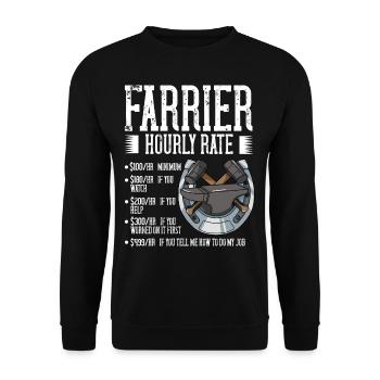 Hufschmied Hufeisen Schmied Hufwerkzeuge Hufe - Unisex Pullover - Schwarz - Vorne - Alina (178cm) & Michal (187cm)