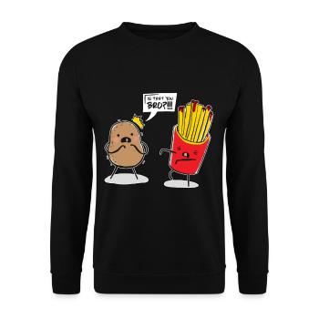 Frère de pommes de terre et frites - Sweat-shirt Unisexe - noir - Devant - Alina (178cm) & Michal (187cm)