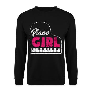 Piano fille - Sweat-shirt Unisexe - noir - Devant - Alina (178cm) & Michal (187cm)