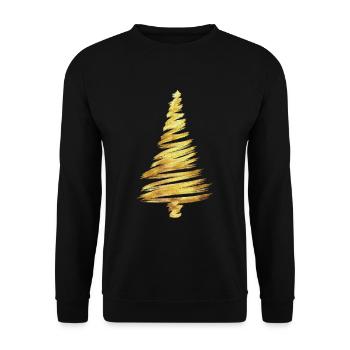 Golden Christmas Tree Christmas Xmas - Unisex Sweatshirt - black - Front - Alina (178cm) & Michal (187cm)