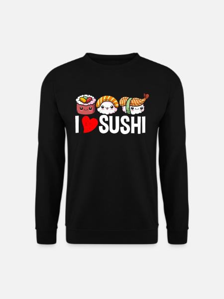 Sushi Herz Essen Fast Food - Unisex Pullover - Schwarz