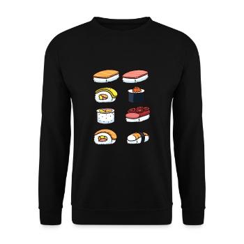 Liste Sushi Maki - Sweat-shirt Unisexe - noir - Devant - Alina (178cm) & Michal (187cm)