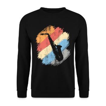 Saxophon - Unisex Pullover - Schwarz - Vorne - Alina (178cm) & Michal (187cm)