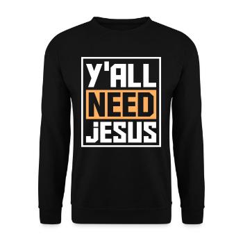 Jesus Christen - Unisex Pullover - Schwarz - Vorne - Alina (178cm) & Michal (187cm)