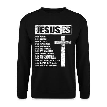 Jesus god - Unisex Sweatshirt - black - Front - Alina (178cm) & Michal (187cm)