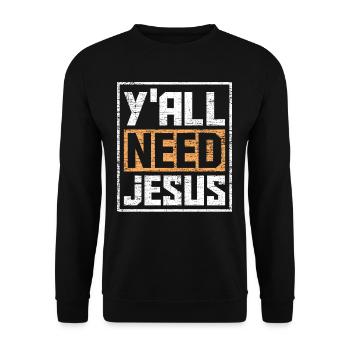 Jesus - Unisex Pullover - Schwarz - Vorne - Alina (178cm) & Michal (187cm)