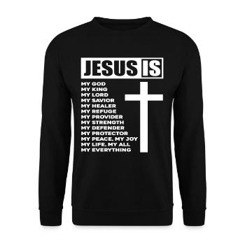 Jésus est mon tout - Sweat-shirt Unisexe - noir - Devant - Alina (178cm) & Michal (187cm)