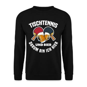 Tischtennis Sport Biertrinker - Unisex Pullover - Schwarz - Vorne - Alina (178cm) & Michal (187cm)