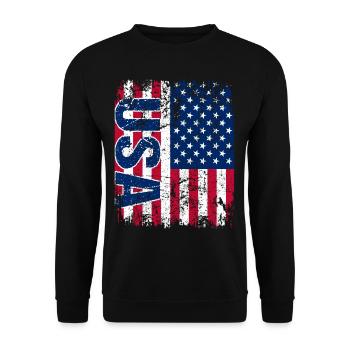 USA America United States - Unisex Pullover - Schwarz - Vorne - Alina (178cm) & Michal (187cm)