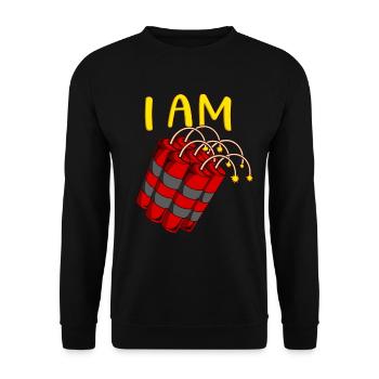 I'm dynamite Motivational quote Positivity - Unisex Sweatshirt - black - Front - Alina (178cm) & Michal (187cm)