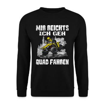 Quad Quadfahrer - Unisex Pullover - Schwarz - Vorne - Alina (178cm) & Michal (187cm)