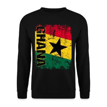 Ghana - Unisex Pullover - Schwarz - Vorne - Alina (178cm) & Michal (187cm)