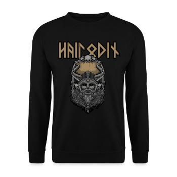Odin Vikings - Unisex Sweatshirt - black - Front - Alina (178cm) & Michal (187cm)