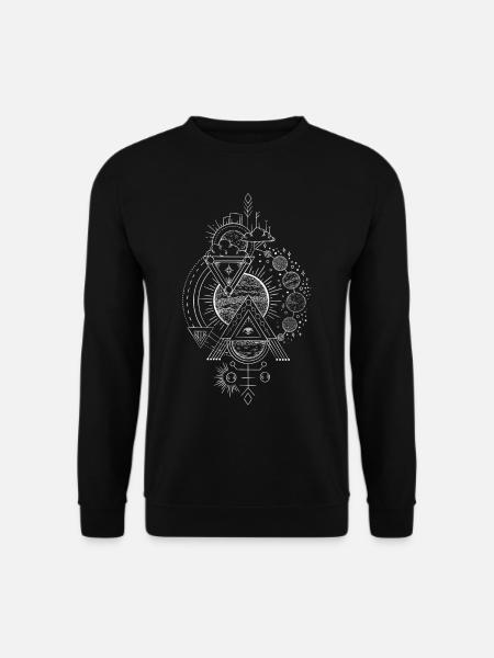 sonne mond mystik mystisch symbole traum - Unisex Pullover - Schwarz