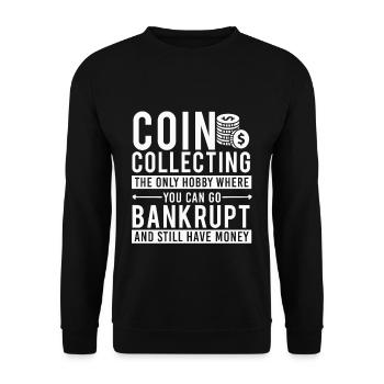 Pièce de monnaie collectant de l’argent en faillite - Sweat-shirt Unisexe - noir - Devant - Alina (178cm) & Michal (187cm)