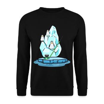Penguins Hockey sur glace Pôle Nord Sports d’hiver Rondelle de hockey - Sweat-shirt Unisexe - noir - Devant - Alina (178cm) & Michal (187cm)