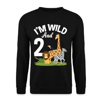 2ème anniversaire chemise Jungle Two - Sweat-shirt Unisexe - noir - Devant - Alina (178cm) & Michal (187cm)