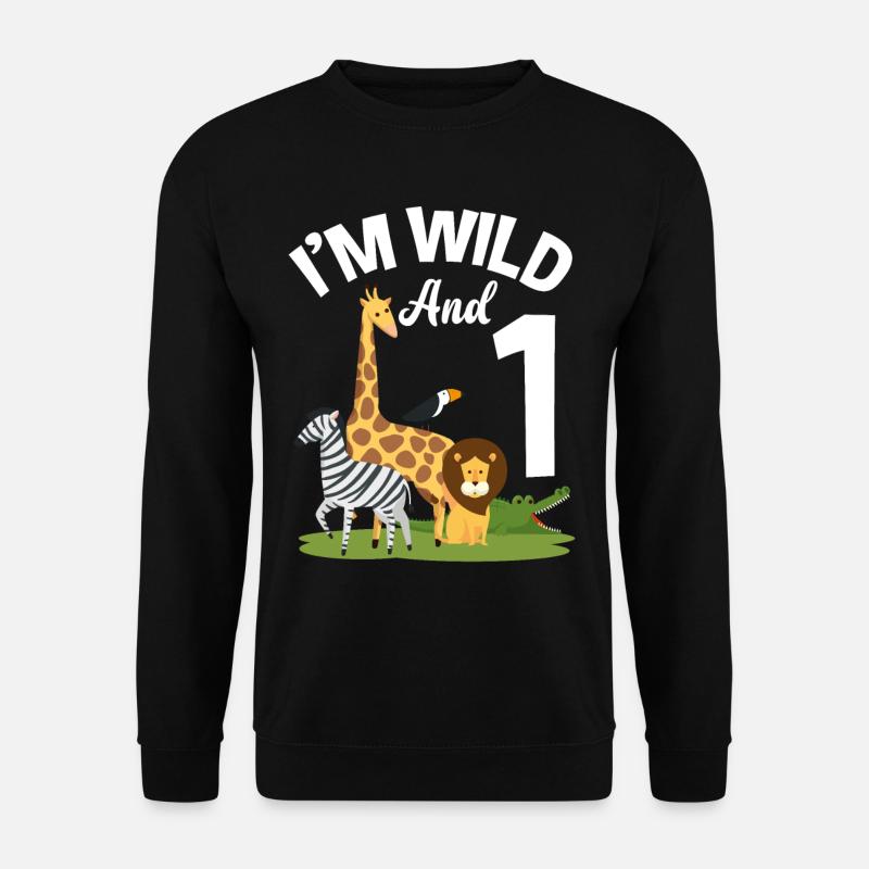 1. Geburtstag Geburtstagsshirt Dschungel Eins - Unisex Pullover - Schwarz