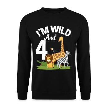 Chemise anniversaire 4e anniversaire jungle four - Sweat-shirt Unisexe - noir - Devant - Alina (178cm) & Michal (187cm)