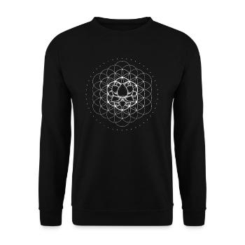 Sacred Geometry Flower Of Life Yoga Lotus Dmt - Unisex Sweatshirt - black - Front - Alina (178cm) & Michal (187cm)
