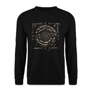 Livre hindou Bhavana Upanishad - Sri Yantra Sacred - Sweat-shirt Unisexe - noir - Devant - Alina (178cm) & Michal (187cm)