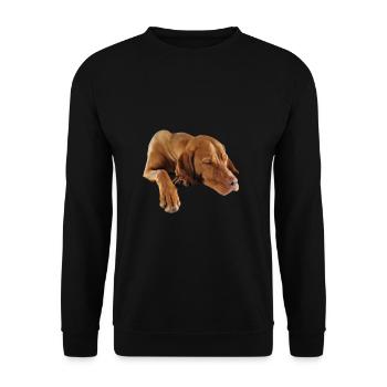 Weimaraner - Unisex Pullover - Schwarz - Vorne - Alina (178cm) & Michal (187cm)
