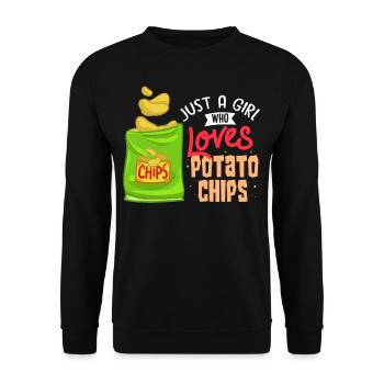 Chips Snack Chips de pommes de terre frites cannelées - Sweat-shirt Unisexe - noir - Devant - Alina (178cm) & Michal (187cm)