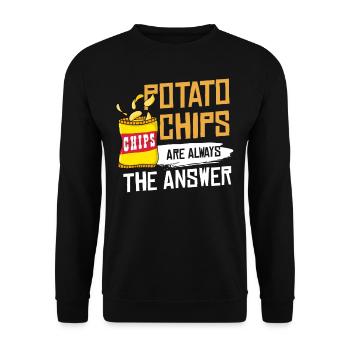 Chips Snack Chips de pommes de terre frites cannelées - Sweat-shirt Unisexe - noir - Devant - Alina (178cm) & Michal (187cm)