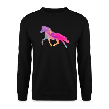 horse - Unisex Sweatshirt - black - Front - Alina (178cm) & Michal (187cm)