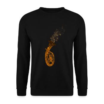 Tenor horn musician - Unisex Sweatshirt - black - Front - Alina (178cm) & Michal (187cm)
