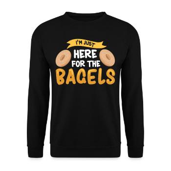 Petit-déjeuner de pâtisserie petit pain cadeau bagel - Sweat-shirt Unisexe - noir - Devant - Alina (178cm) & Michal (187cm)