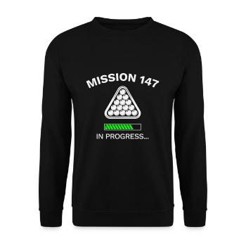 Snooker Frame 147 Maximum In Progress Gift - Unisex Sweatshirt - black - Front - Alina (178cm) & Michal (187cm)