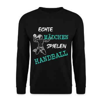 Handball girl woman - Unisex Sweatshirt - black - Front - Alina (178cm) & Michal (187cm)