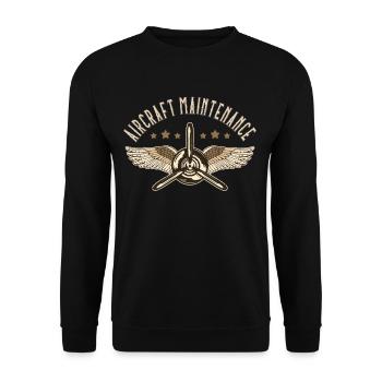 Maintenance d’avions Mécaniciens mécaniciens - Sweat-shirt Unisexe - noir - Devant - Alina (178cm) & Michal (187cm)