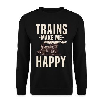Les trains - Sweat-shirt Unisexe - noir - Devant - Alina (178cm) & Michal (187cm)