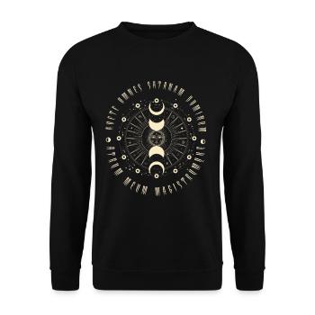 Hexerei Gothic geometrische Sonne Schwarze Magie - Unisex Pullover - Schwarz - Vorne - Alina (178cm) & Michal (187cm)
