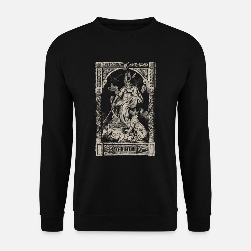 Vintage Wikinger Odin Wotan Odhin Thor Norse - Unisex Pullover - Schwarz