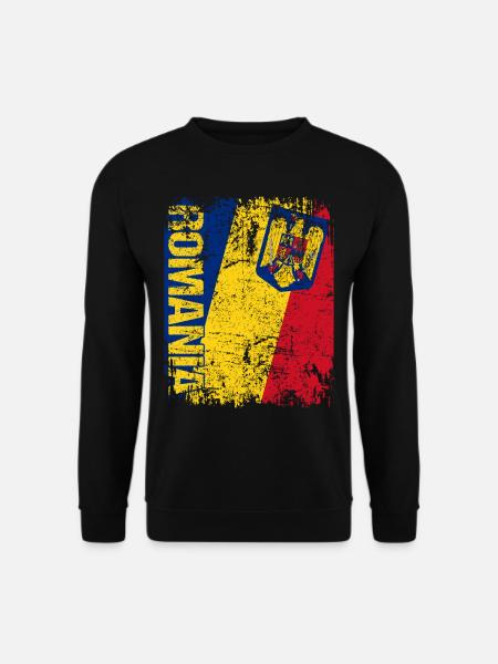 Roumanie Roumanie Drapeau Grande Bannière Rétro Vintage - Sweat-shirt Unisexe - noir