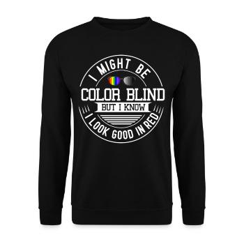 Farbenblind Blindheit Brille Fraben Bilnd - Unisex Pullover - Schwarz - Vorne - Alina (178cm) & Michal (187cm)